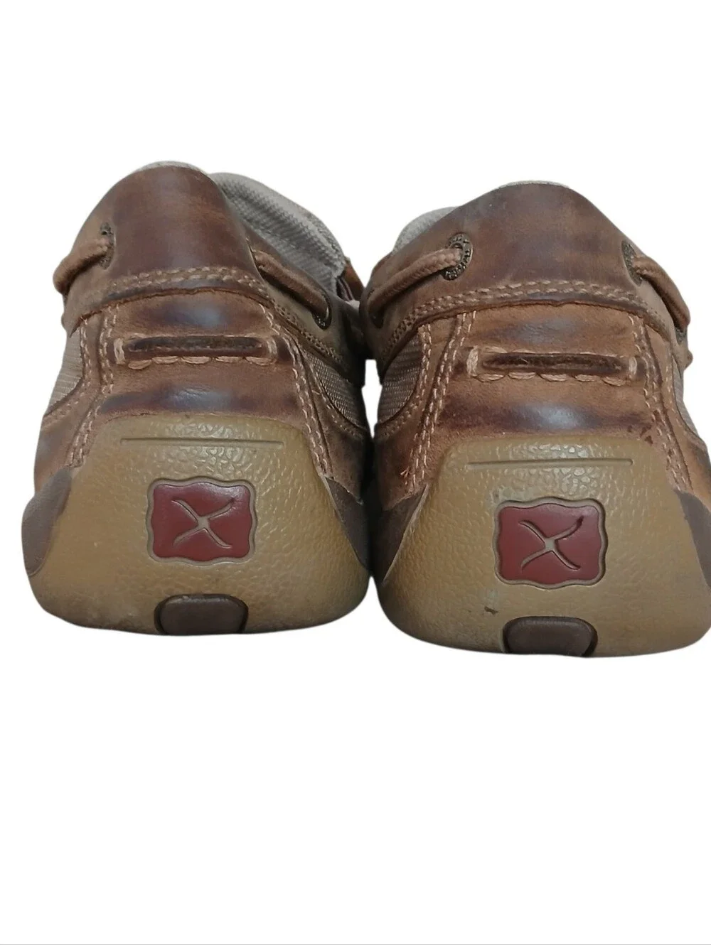 TWISTED X Bomber Leather Basketweave Driving Moc Men's 10m Western Distressed